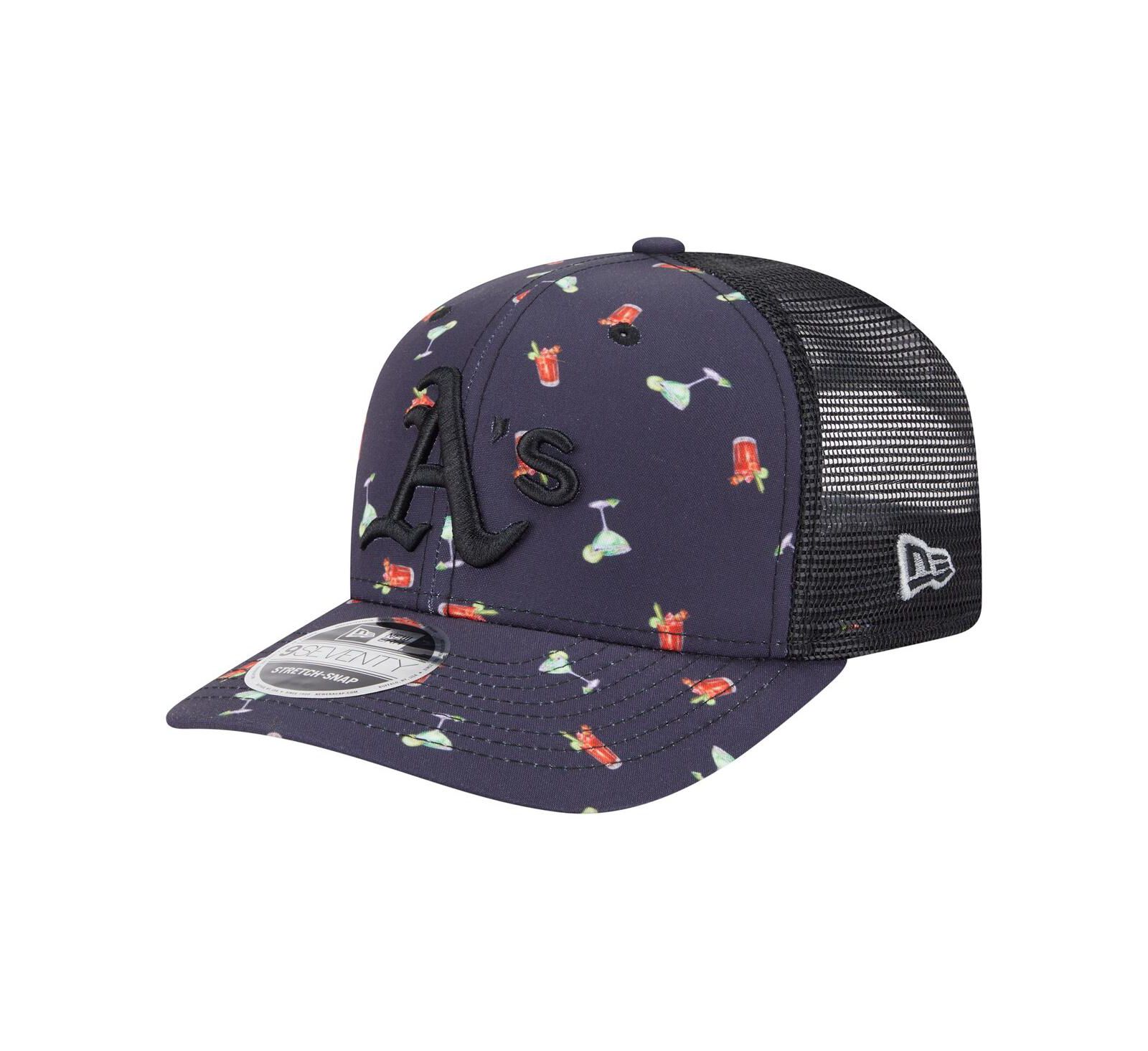 New Era мужская кепка 9SEVENTY Stretch-Snap, черная, Athletics Adventure Drinks Pattern
