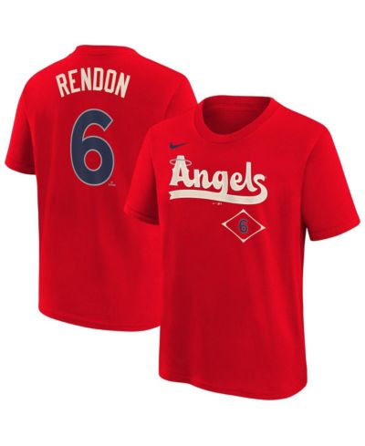 Nike Big Boys and Girls Anthony Rendon Red Los Angeles Angels Fuse City Connect Name & Number T-Shirt