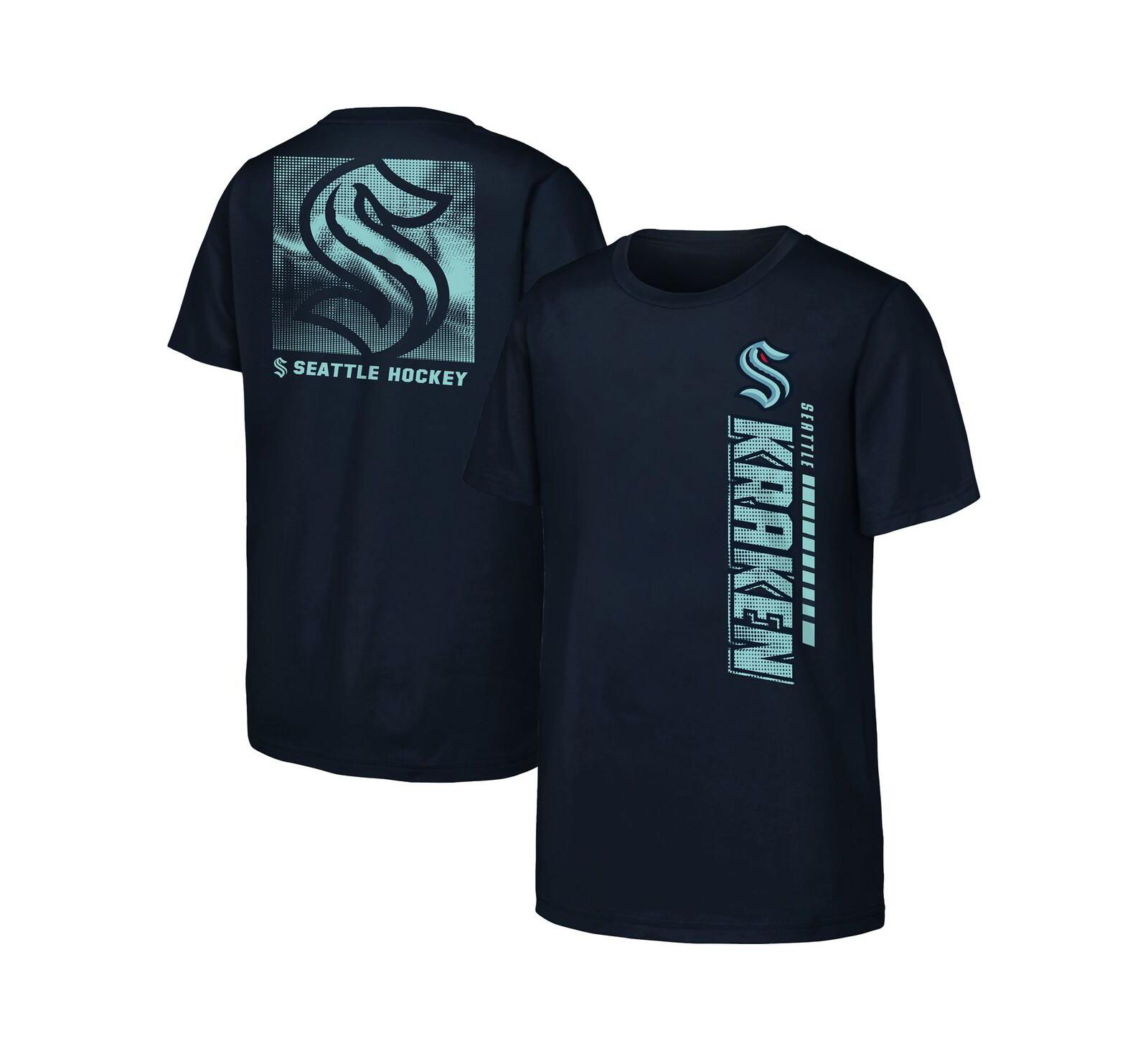 Футболка Outerstuff Navy Seattle Kraken Atmosphere для мальчиков и девочек
