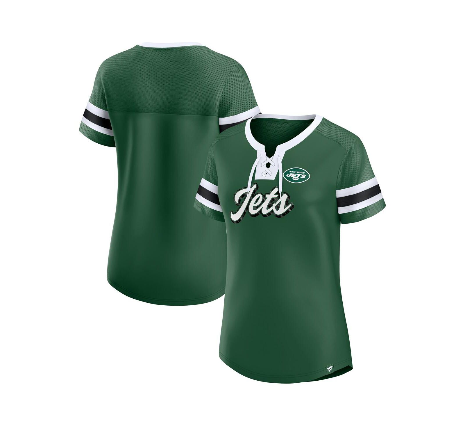 Fanatics Women's Green New York Jets Original State Lace-Up T-Shirt