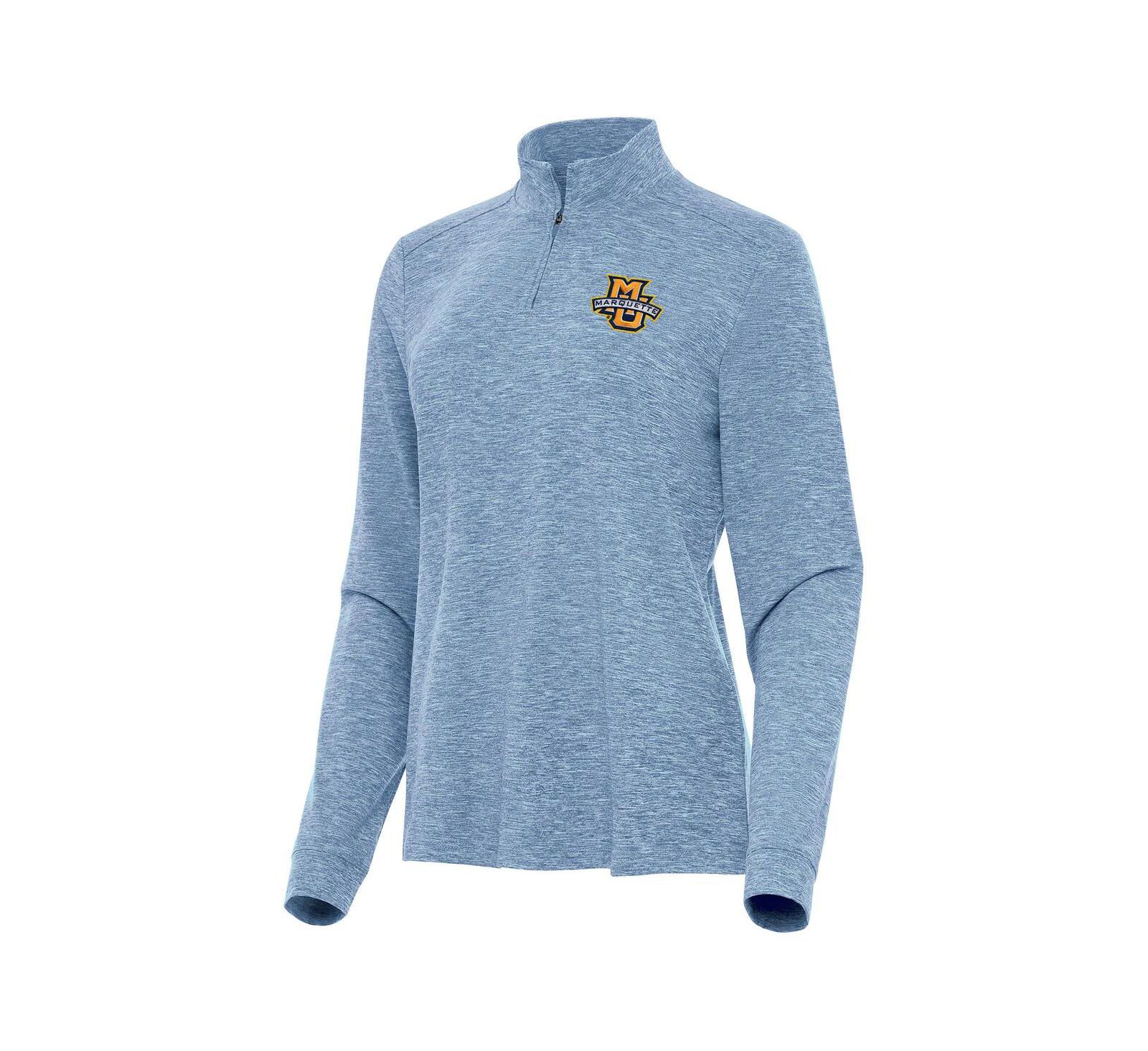 Женская толстовка Antigua Marquette Golden Eagles Mentor Long Sleeve Quarter-Zip Mock Polo