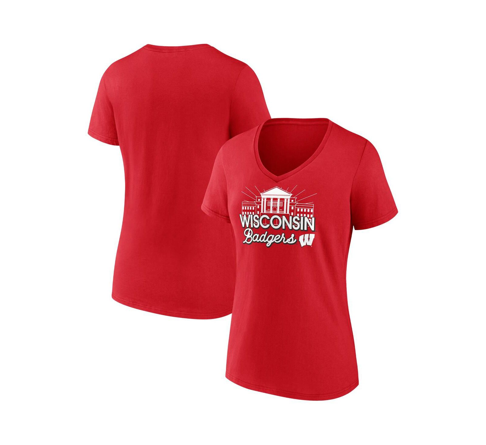 Fanatics Женская футболка Wisconsin Badgers Fundamentals Region Draw, красная