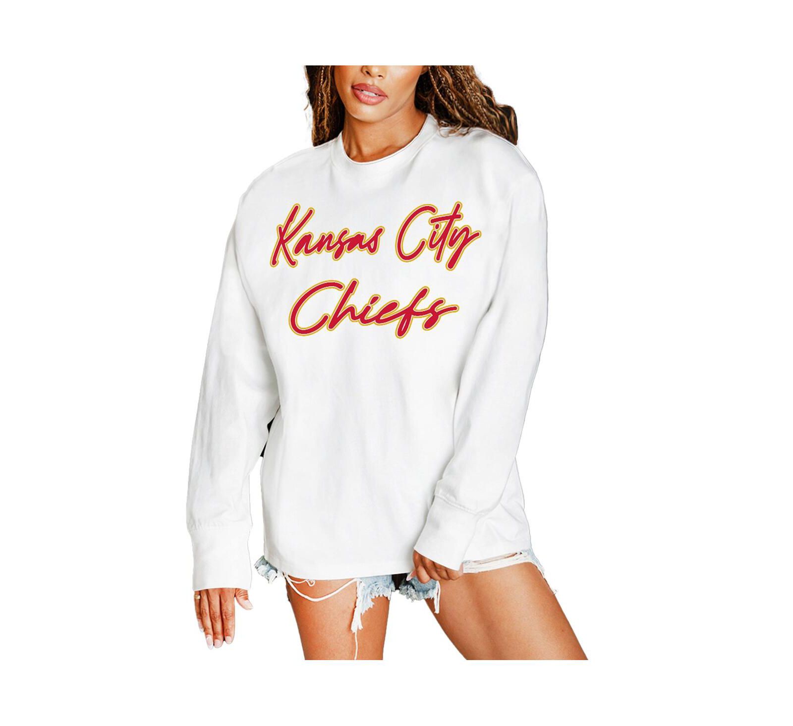 Женская футболка Gameday Couture Kansas City Chiefs Classic Comeback Oversized Long Sleeve White