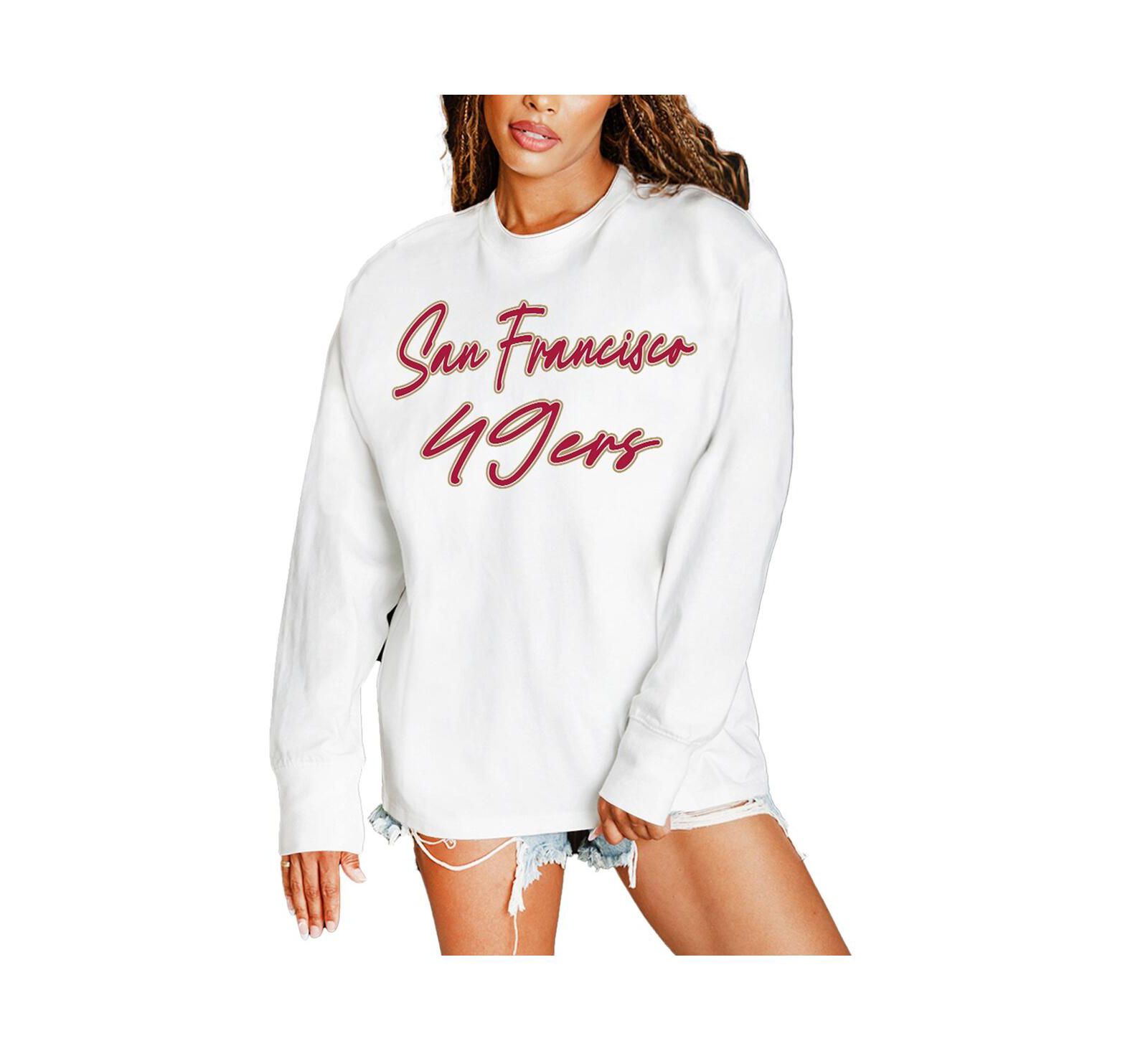 Женская футболка Gameday Couture San Francisco 49ers Classic Comeback Oversized с длинным рукавом, белая