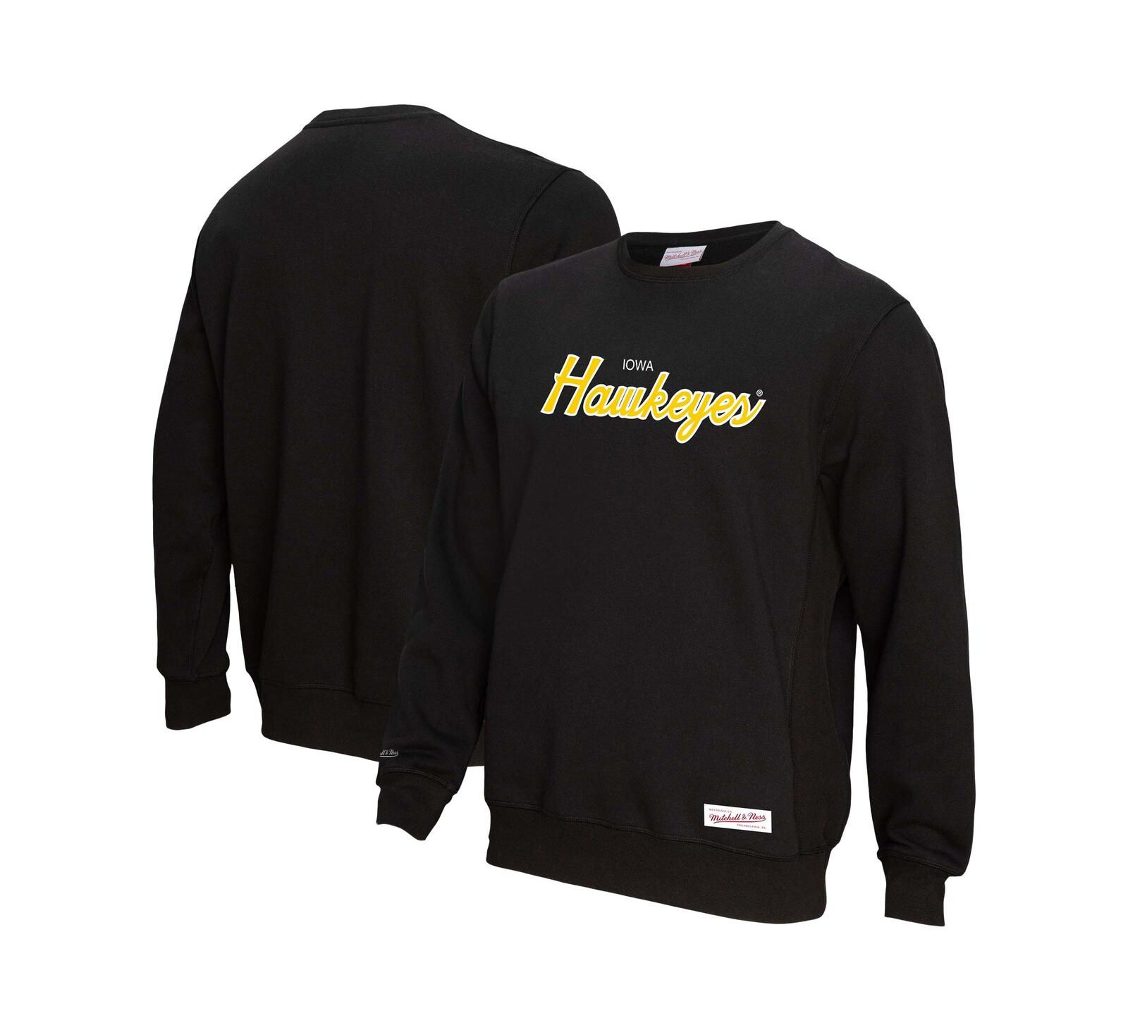 Мужская свитшот Mitchell & Ness Black Iowa Hawkeyes Elite Script Pullover