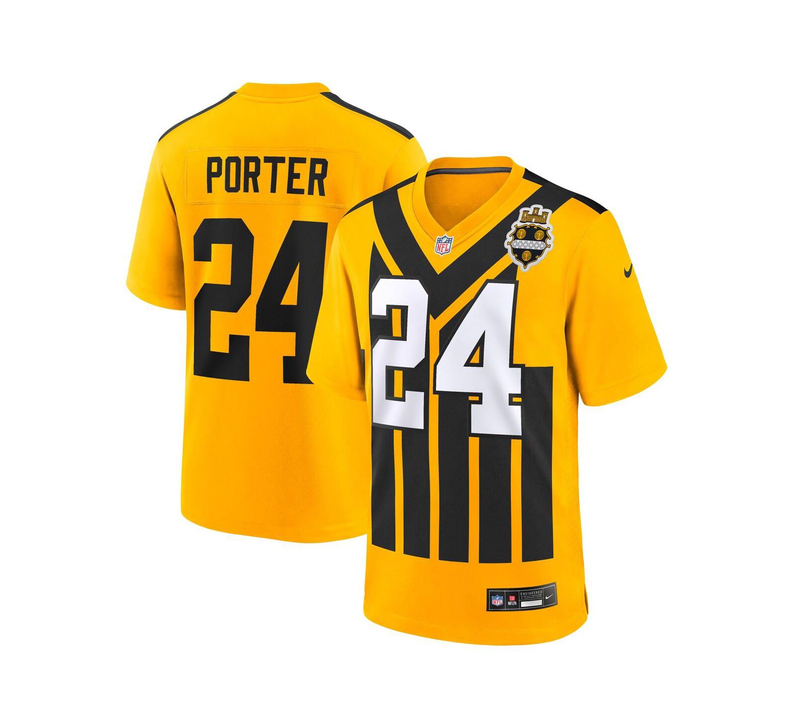 Nike Детская джерси Joey Porter Jr. Gold Pittsburgh Steelers Alternate 1933 Throwback Game