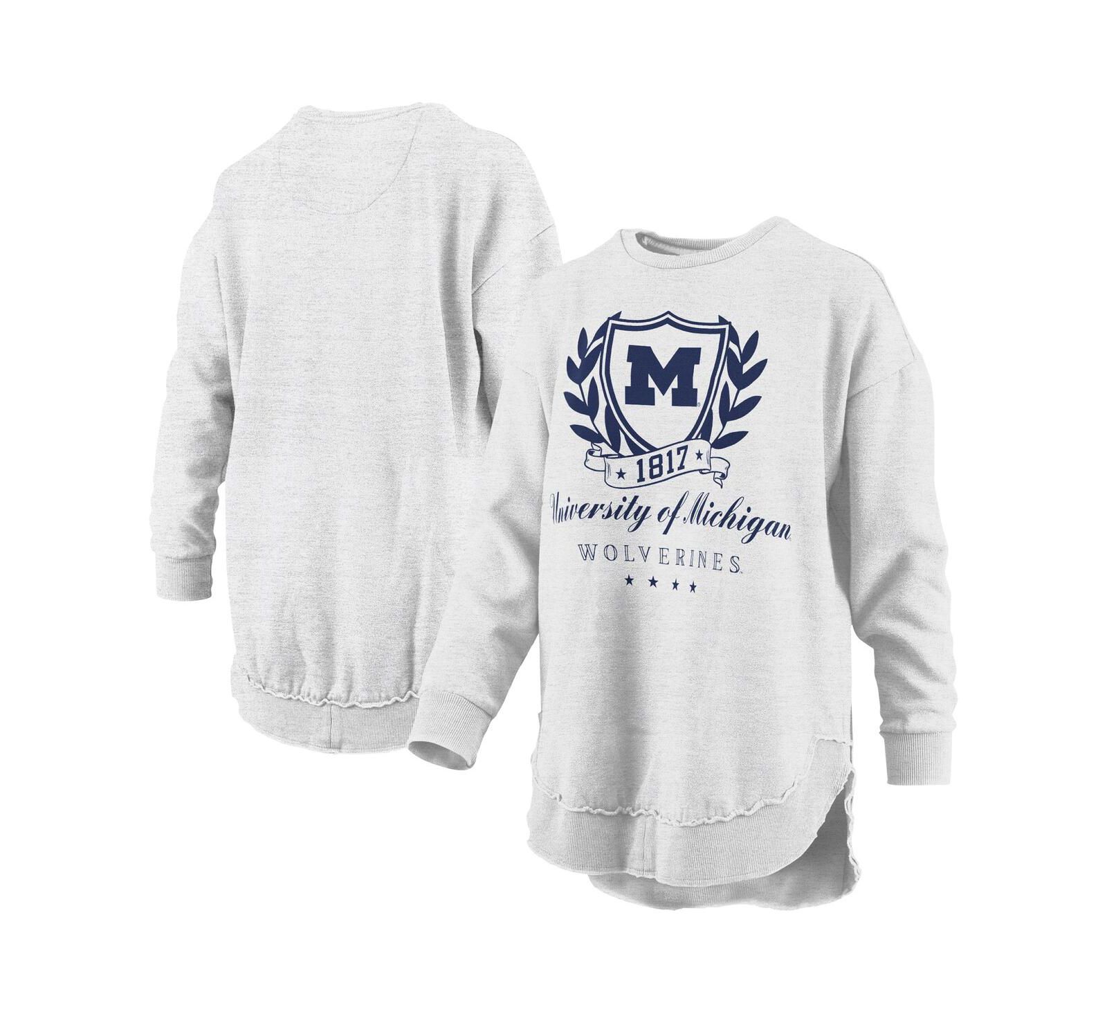 Женское худи Pressbox Heather Gray Michigan Wolverines Field Day Mélange Poncho Pullover