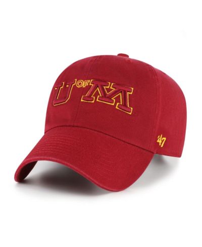 Мужская регулируемая кепка '47 Brand Maroon Minnesota Golden Gophers Vault Clean Up