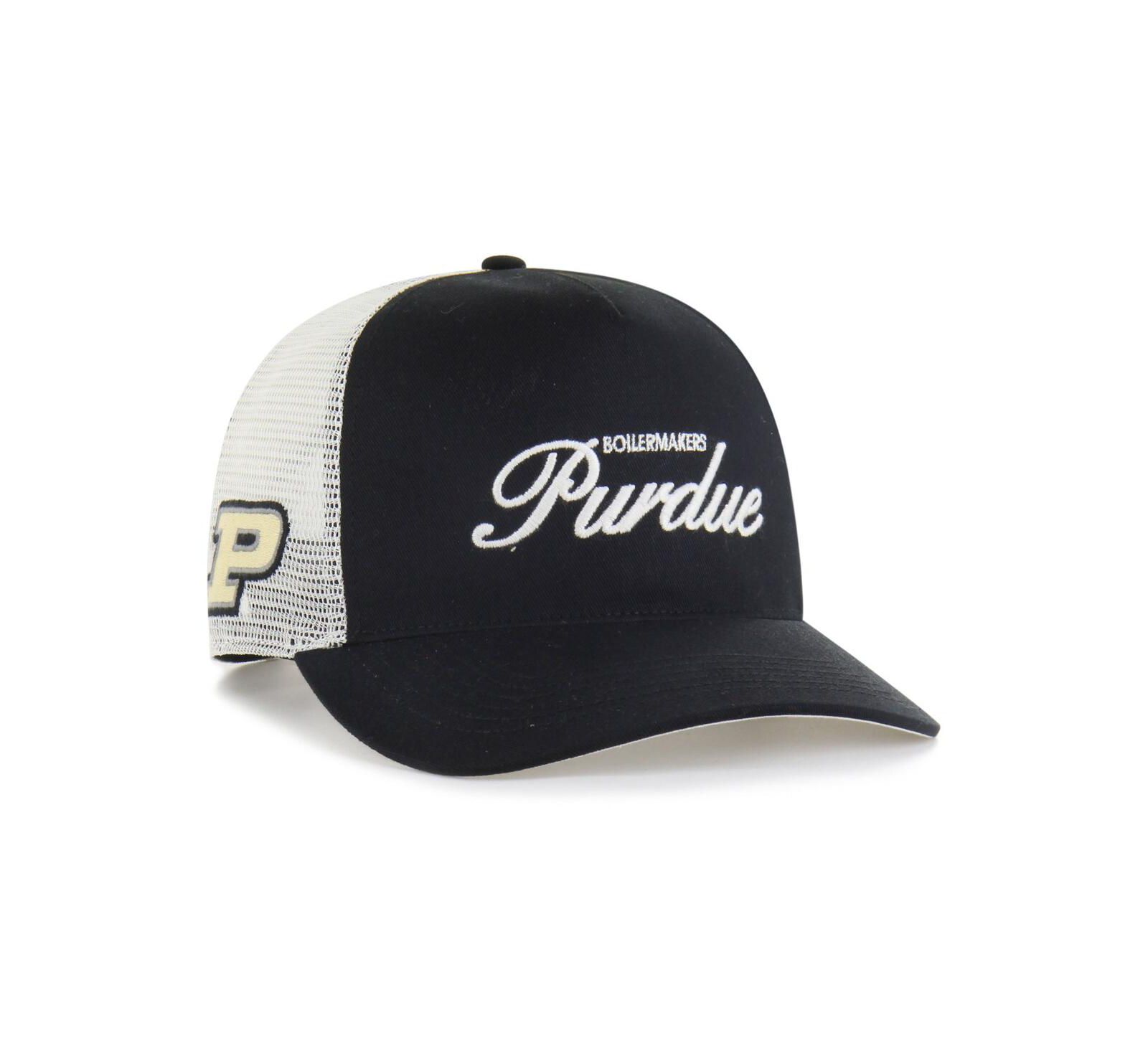 '47 Brand Мужская и женская кепка Trucker Hitch Purdue Boilermakers Black Contemporary Basics Foundation