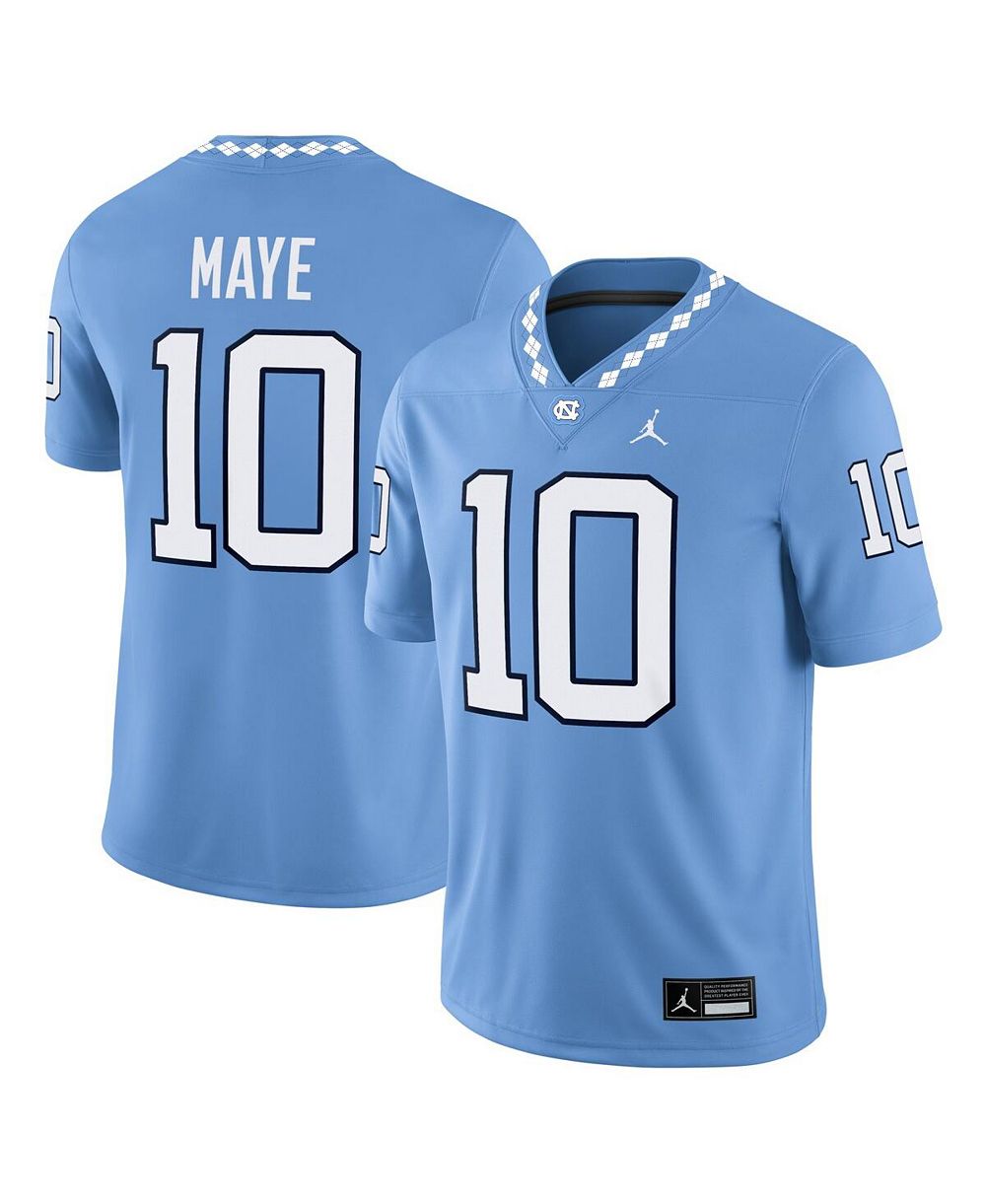 Мужская игровая джерси Jordan Drake Maye Light Blue North Carolina Tar Heels