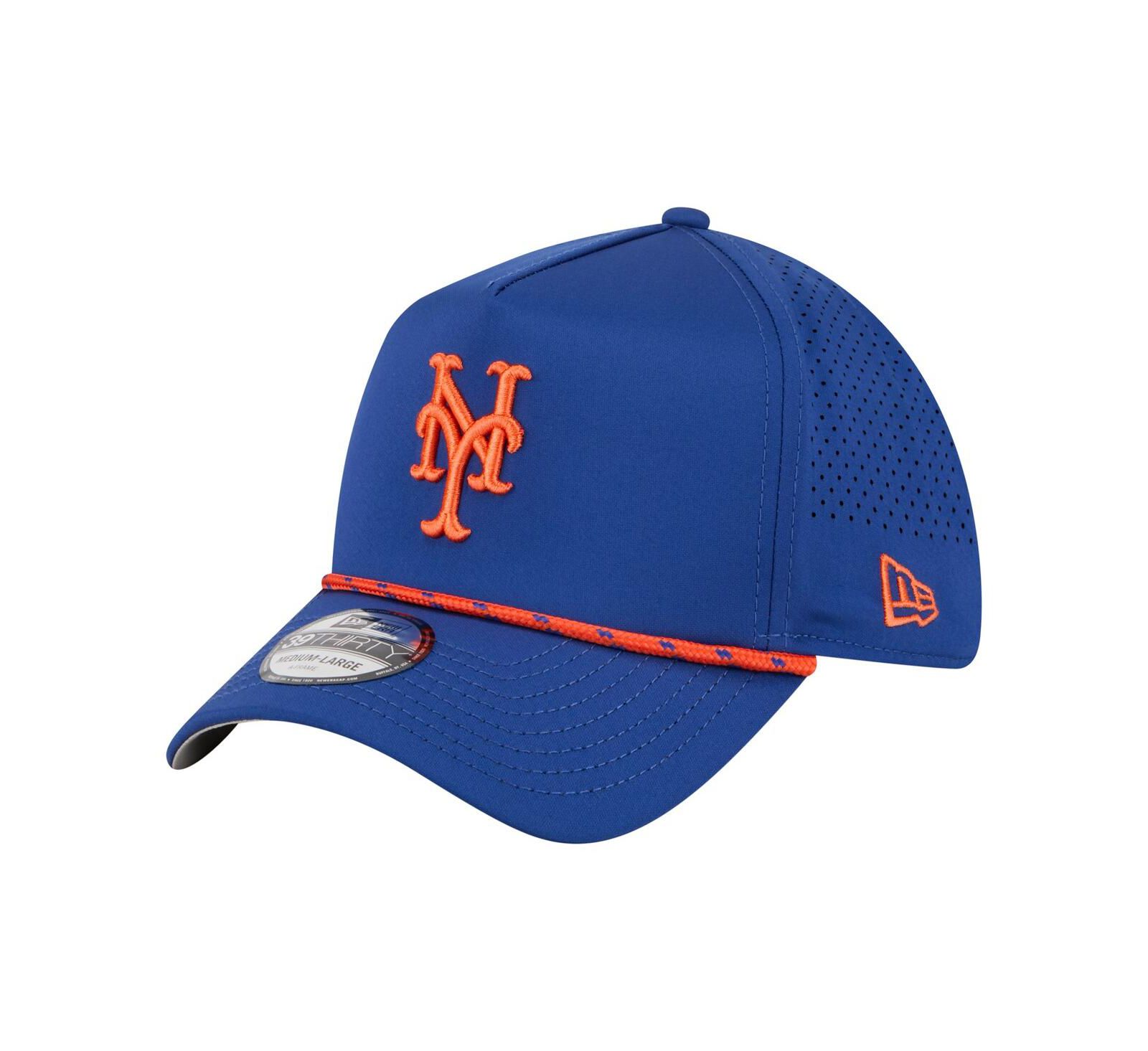 New Era Men's Royal New York Mets 39THIRTY A-Frame Perforated Flex Hat