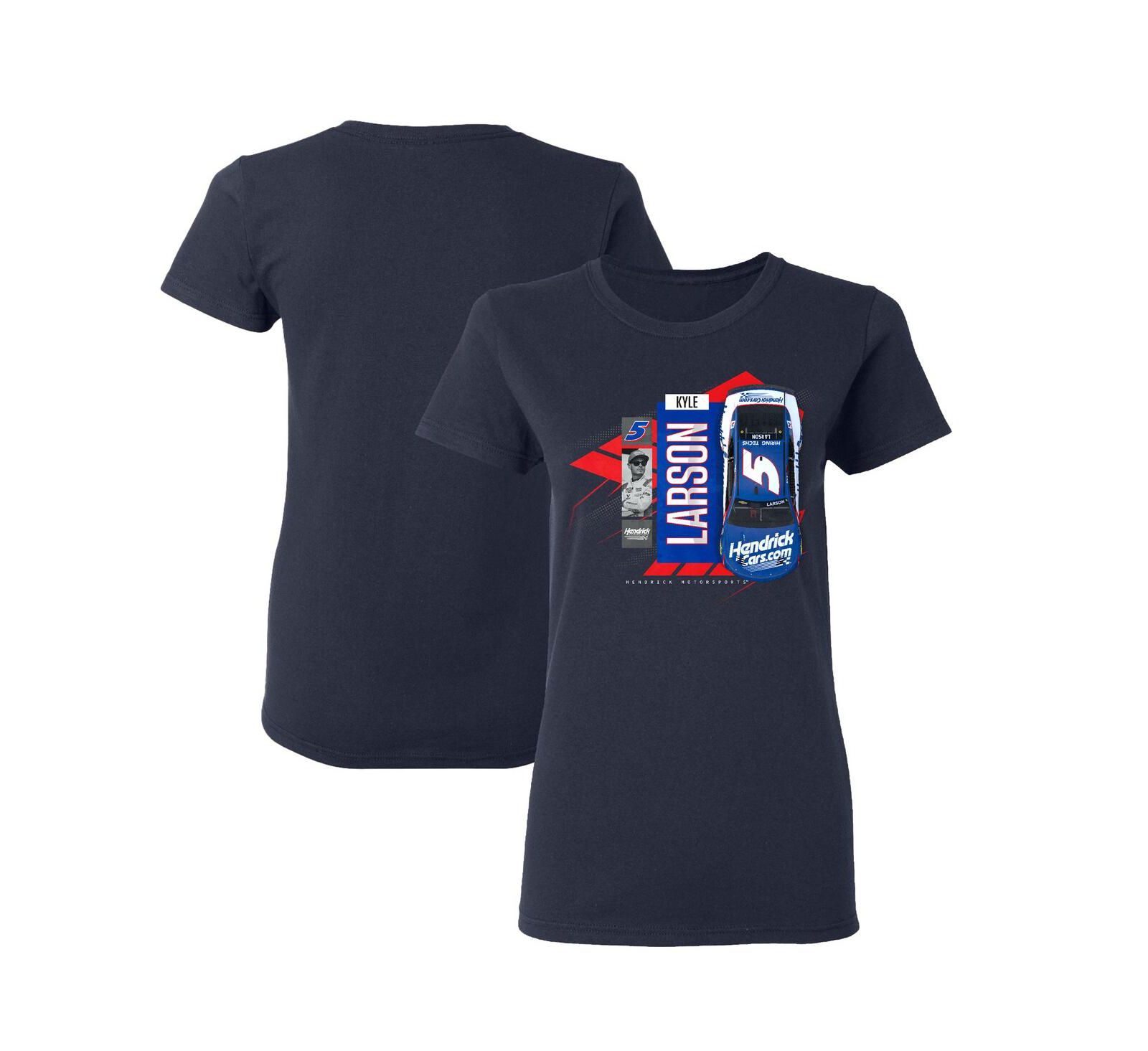 Женская футболка Hendrick Motorsports Team Collection Navy Kyle Larson Valvoline Car