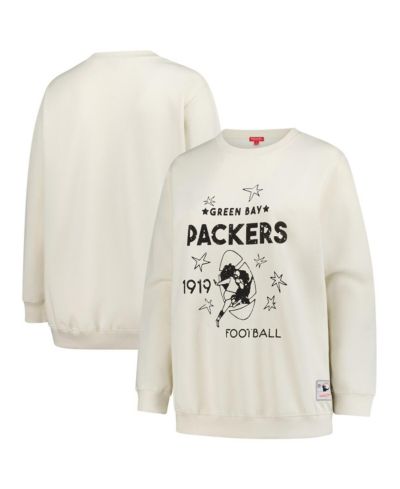 Fanatics Women's Cream Green Bay Packers Plus Size Shooting Star Pullover Sweatshirt