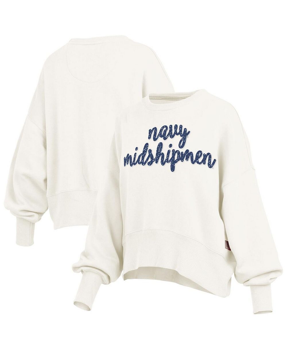 Женский оверсайз свитшот Pressbox Cream Navy Midshipmen длины до талии