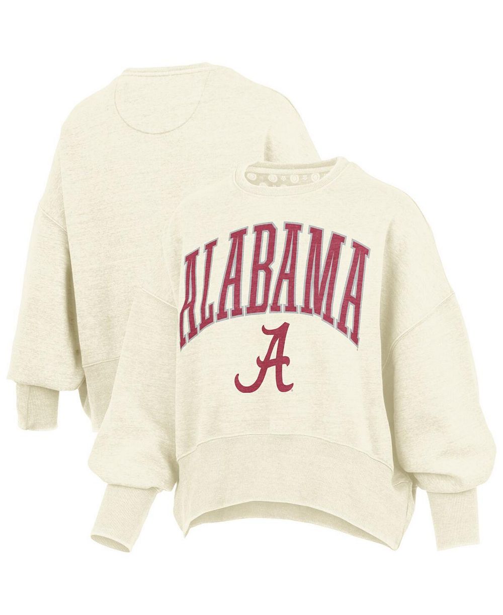 Женская оверсайз свитшот Pressbox Natural Alabama Crimson Tide Waist-Length Crewneck
