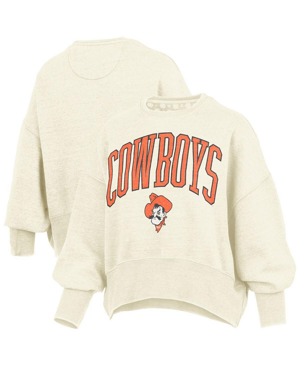 Женское оверсайз свитшот Pressbox Oklahoma State Cowboys натурального цвета