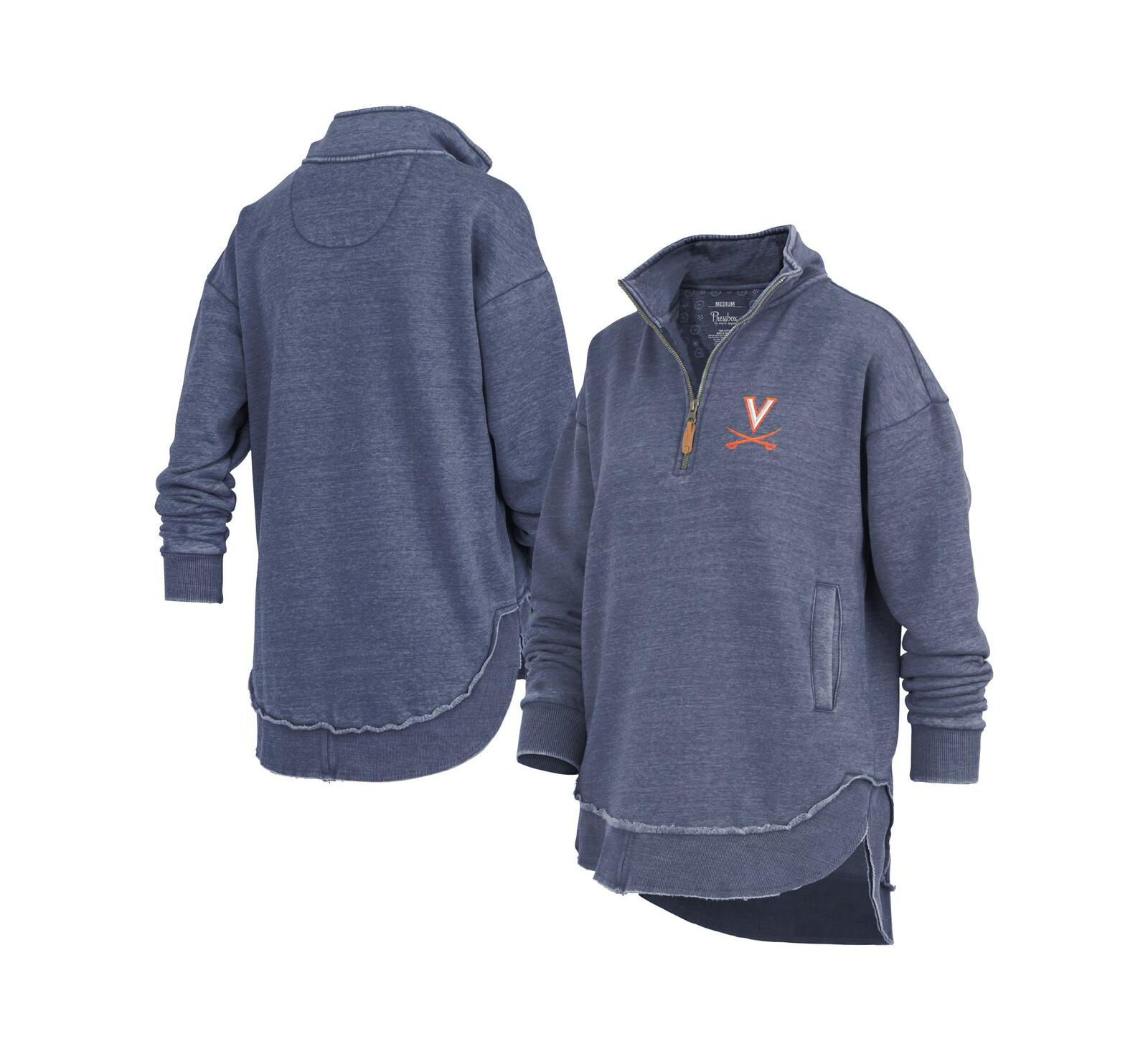 Женский пончо-свитшот Pressbox Navy Virginia Cavaliers Northfork Sojourn Quarter-Zip
