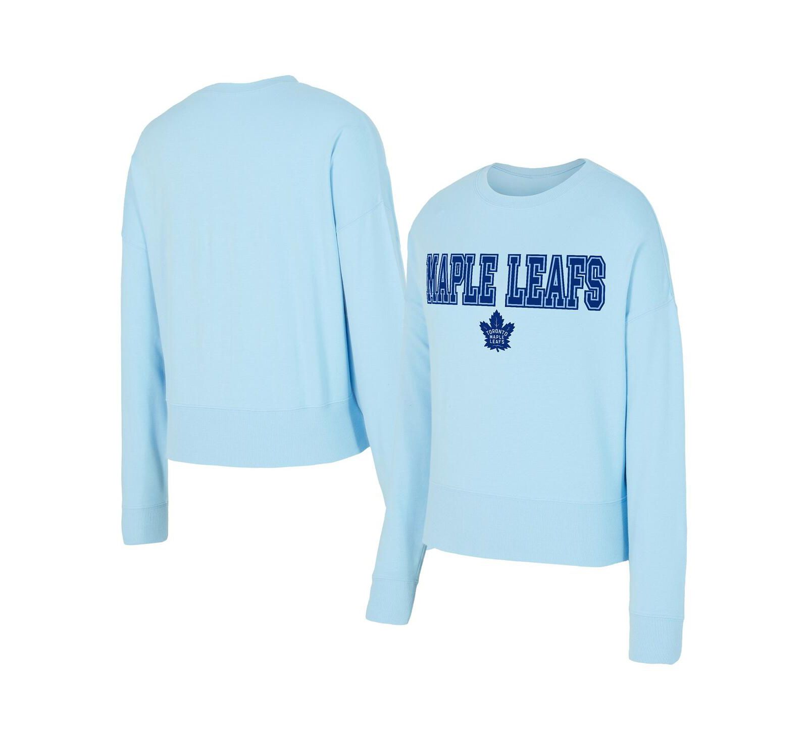 Concepts Sport Women's Light Blue Toronto Maple Leaf's Tonal Pullover Tri-Blend Sweatshirt