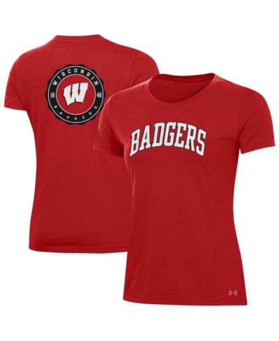 Under Armour Women's Red Wisconsin Badgers Essentials 2-Hit Performance T-Shirt