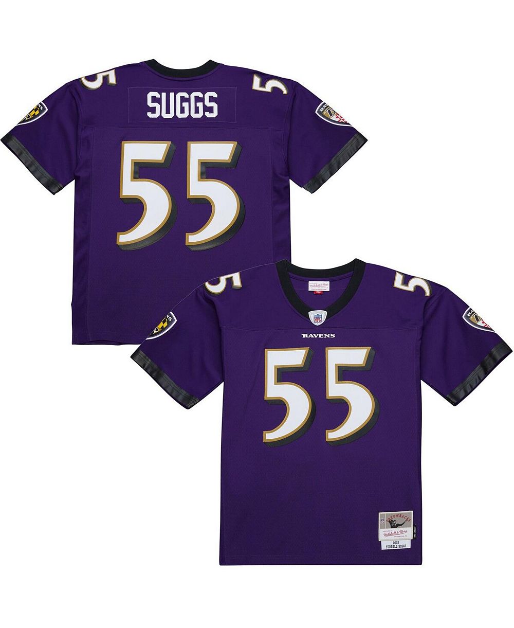 Mitchell & Ness Мужская реплика джерси Terrell Suggs Baltimore Ravens 2003 Legacy, фиолетовая