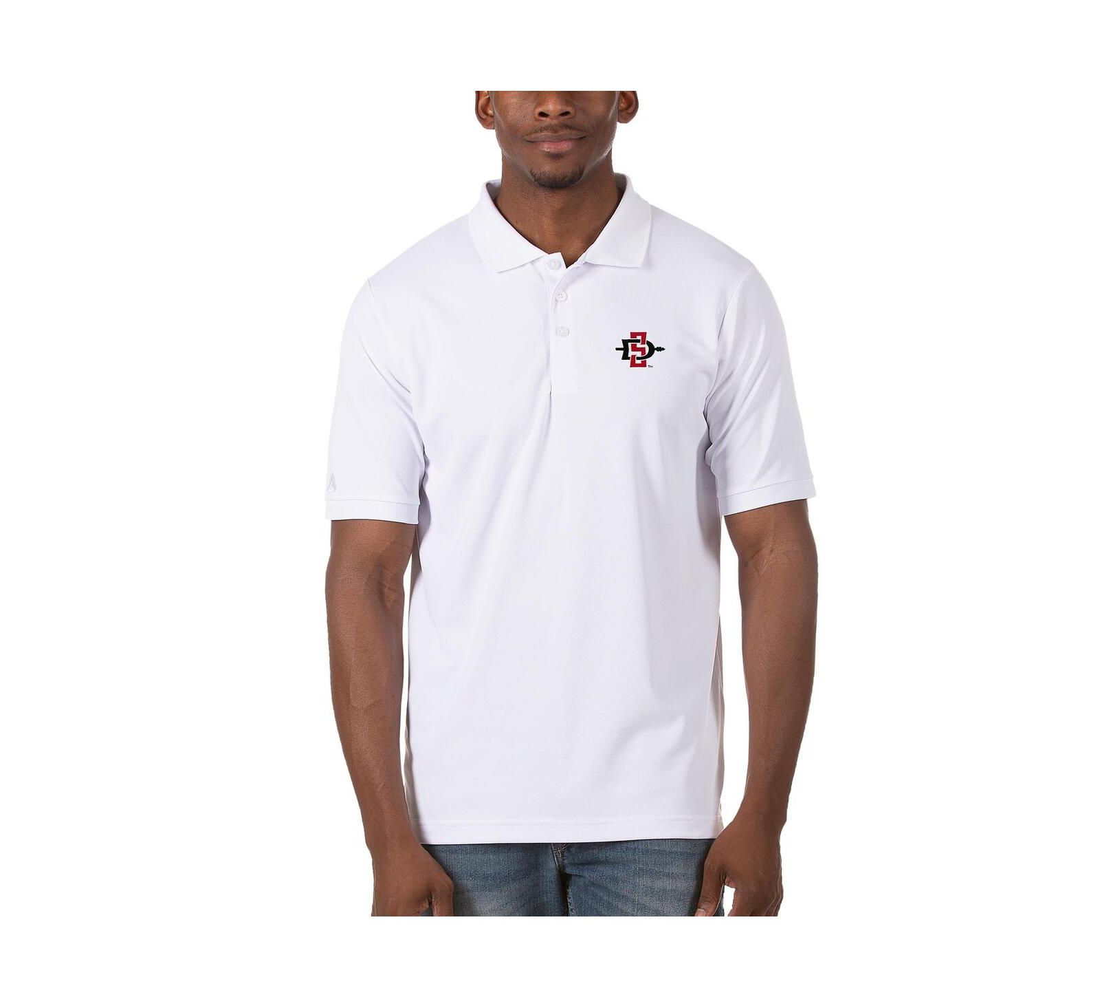 Antigua Men's White San Diego State Aztecs Legacy Pique Polo Shirt