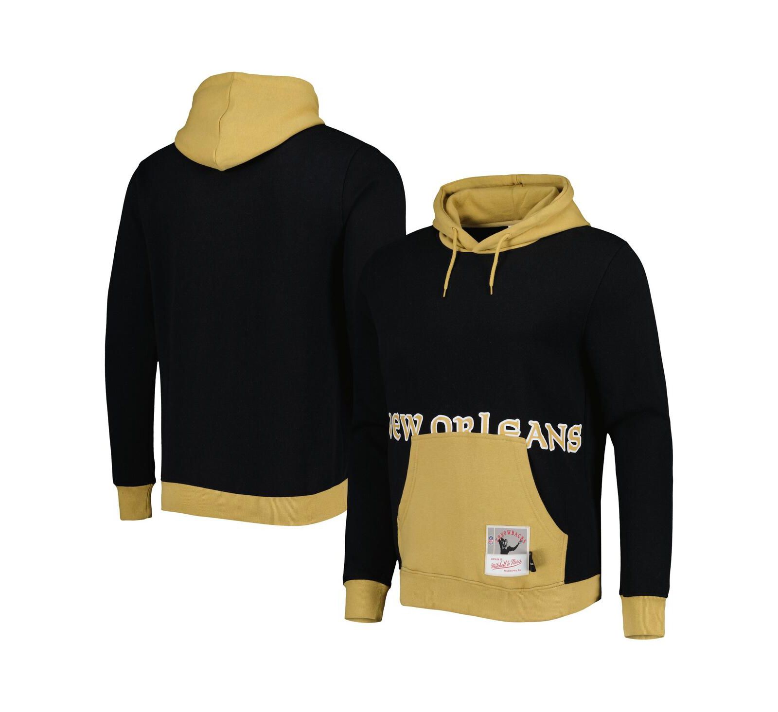 Мужское худи Mitchell & Ness Black New Orleans Saints Big Face 5.0