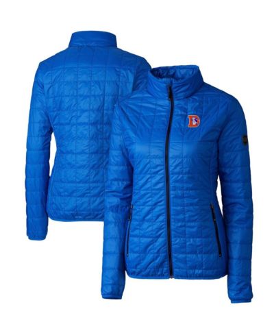 Cutter & Buck Women's Royal Denver Broncos Throwback Logo Rainier PrimaLoft Eco Full-Zip Puffer Jacket