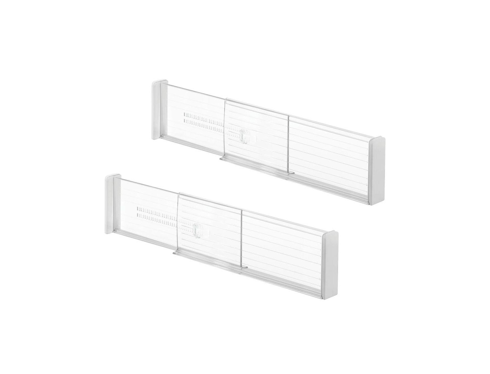 iDesign Expandable Plastic Deep Drawer Dividers - Set of 2 - Clear
