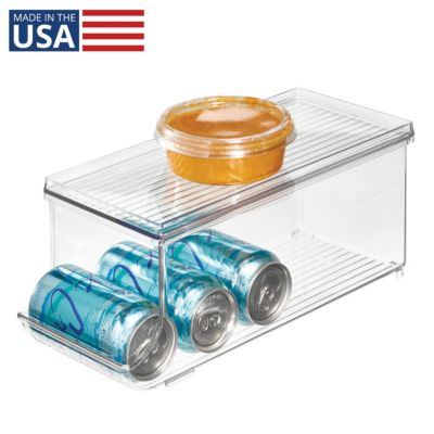 iDesign Soda Can Organizer with Lid for Pantry