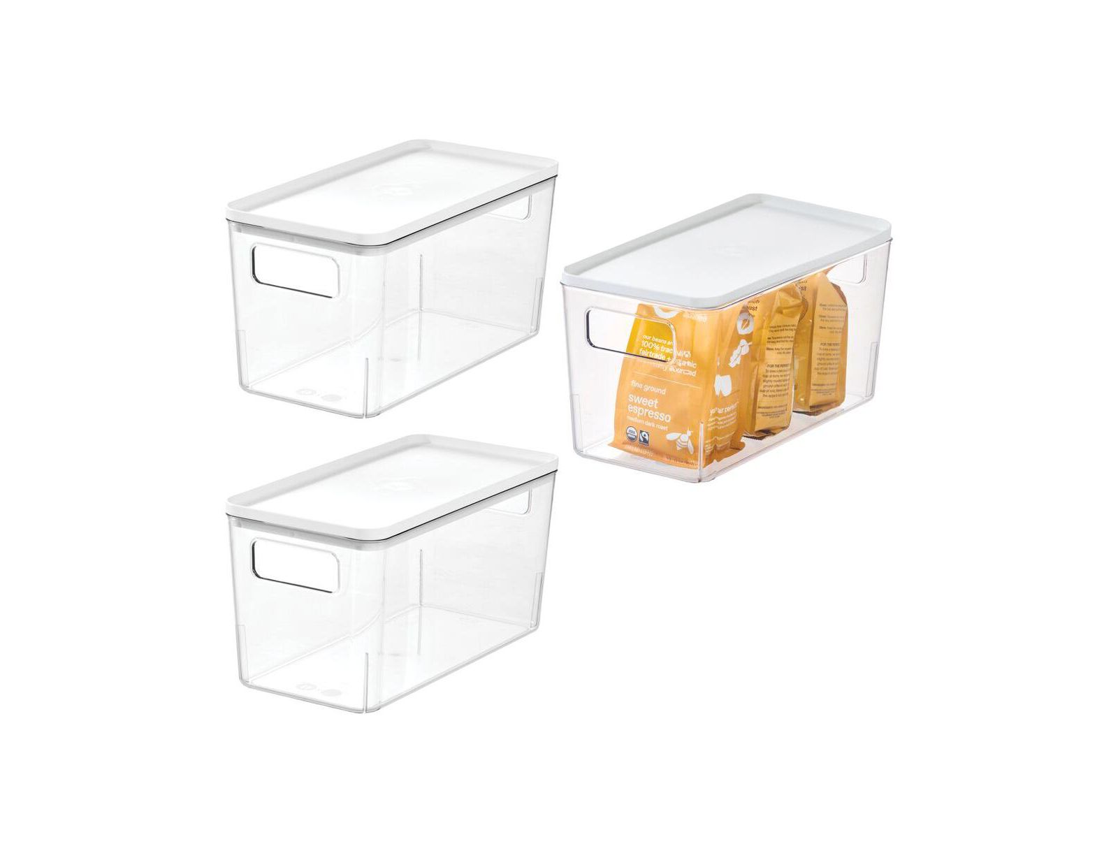 iDesign Pantry Bin with Lid for Kitchen - Set of 3