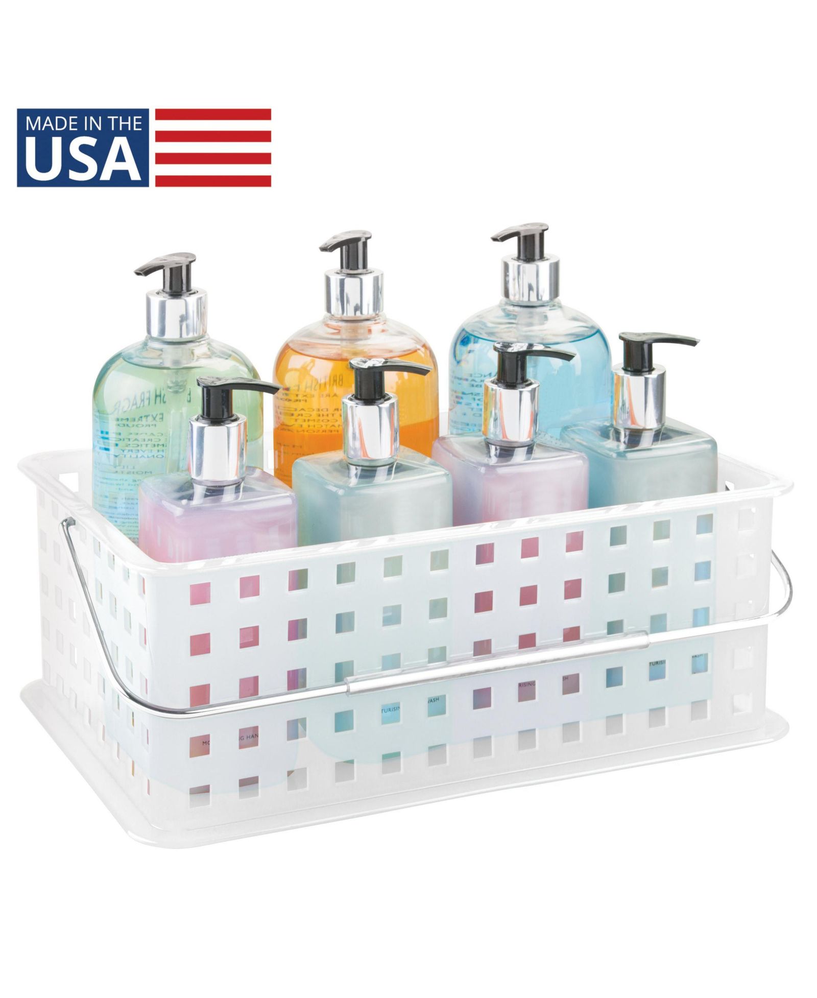 iDesign Medium Stackable Shower Caddy Basket, Clear/Frost, Made in USA
