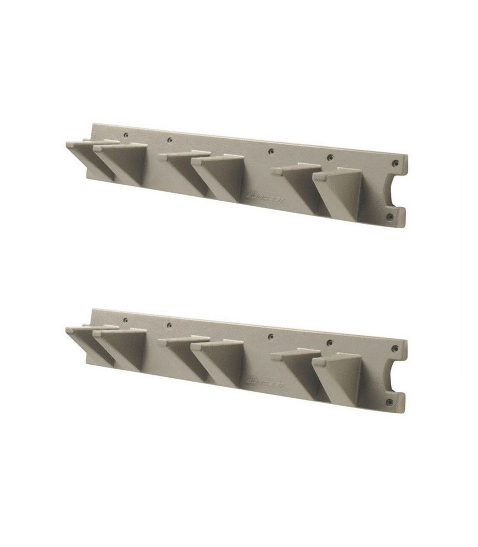 Suncast 2 Foot Wall Mount Long Handled Garden Tool Hanger Organizer (2 pack)