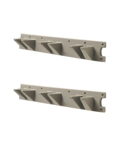 Suncast 2 Foot Wall Mount Long Handled Garden Tool Hanger Organizer (2 pack)
