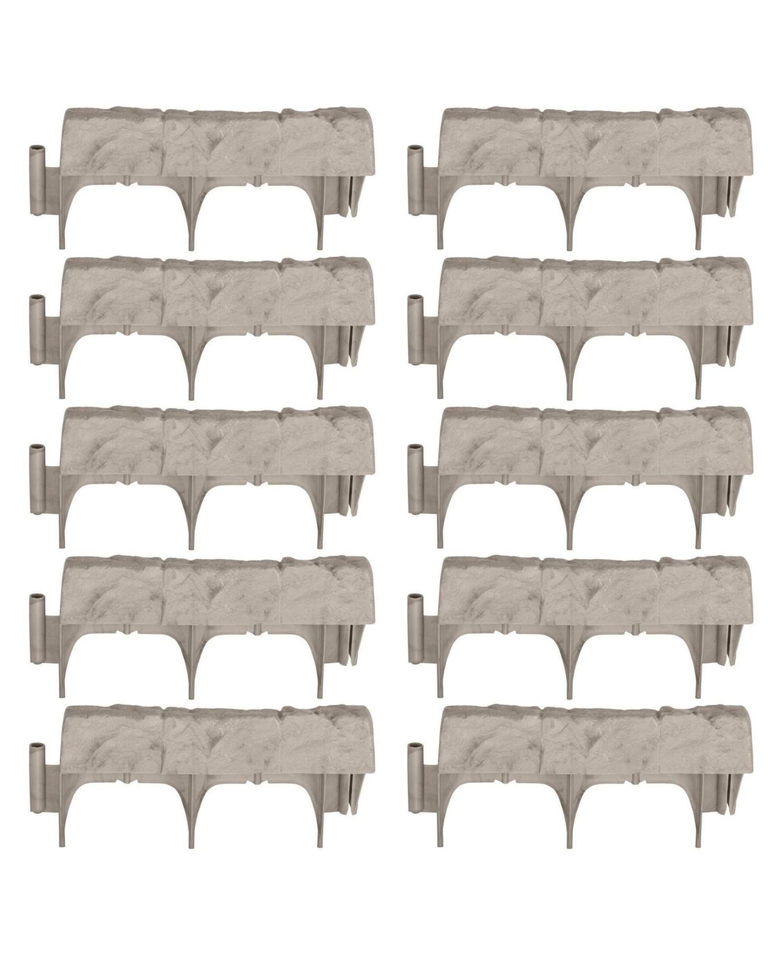 Suncast 10 Piece 12" Landscape Design Border Decorative Natural Stone Edging