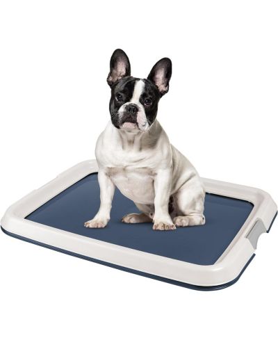 IRIS USA Pee Pad Holder, Fits 17"x24" or Larger, Medium, Puppy Dog Pad Hoder, Secured Latches, Non-Skid Rubber Feet, High Polish Finish