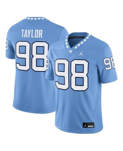 Мужская игровая джерси Jordan Lawrence Taylor Light Blue North Carolina Tar Heels Home Game