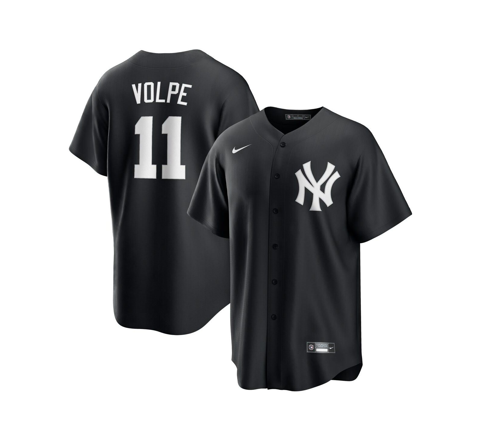 Nike Мужская джерси Nike Anthony Volpe Black New York Yankees Lights Out Replica Player
