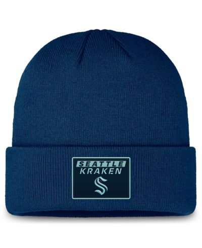 Fanatics мужская вязаная шапка Seattle Kraken Authentic Pro Cuffed, Deep Sea Blue