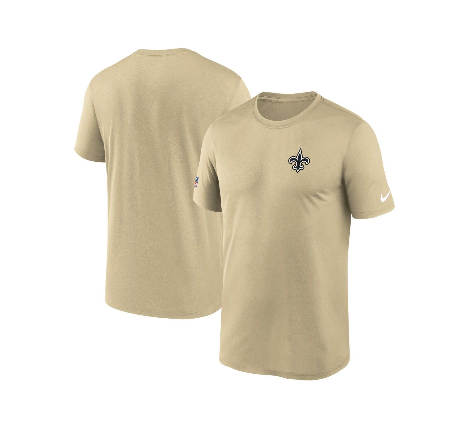 Nike Men's Gold New Orleans Saints Sideline Alt Pack Small Logo Legend Performance T-Shirt