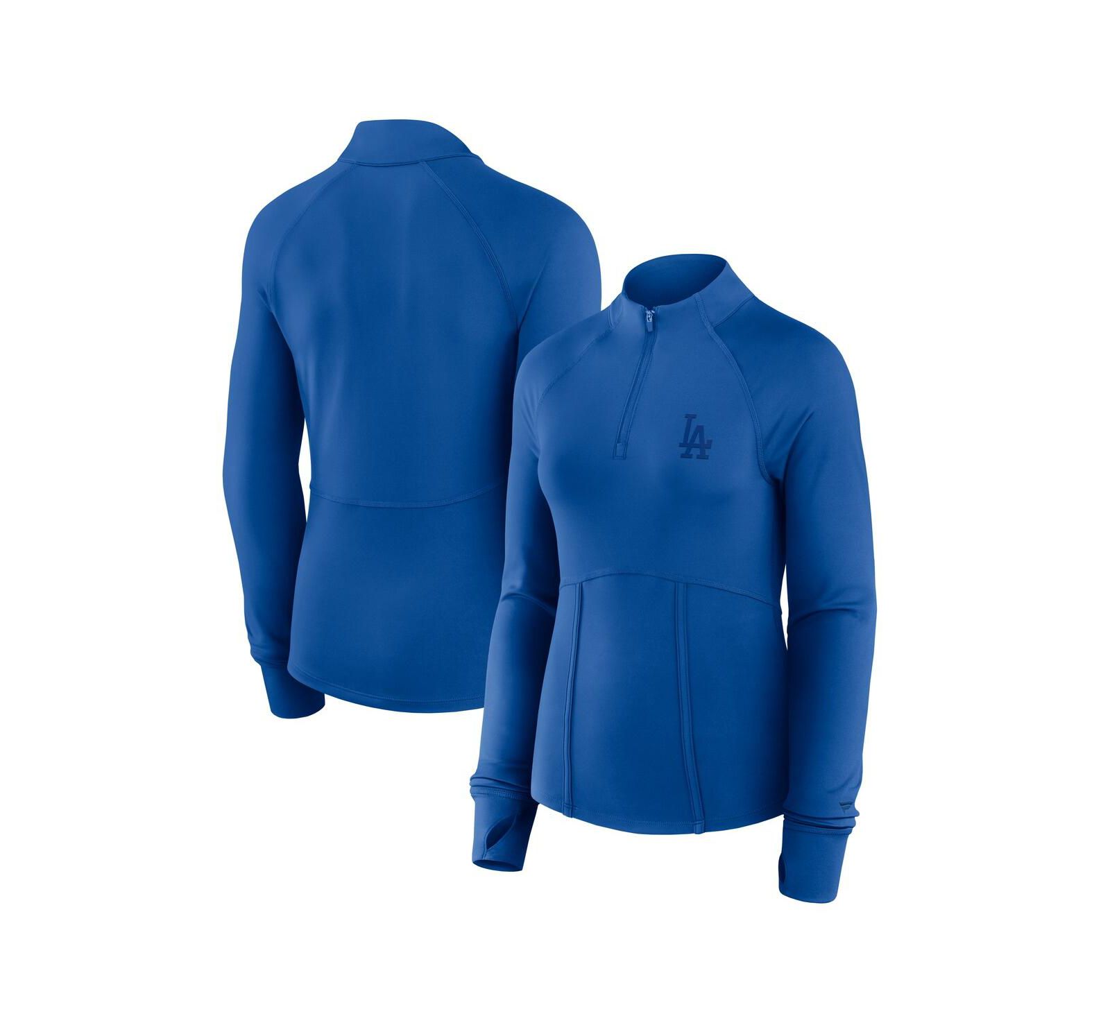 Fanatics Women's Royal Los Angeles Dodgers Elements Raglan Tri-Blend Quarter-Zip Top