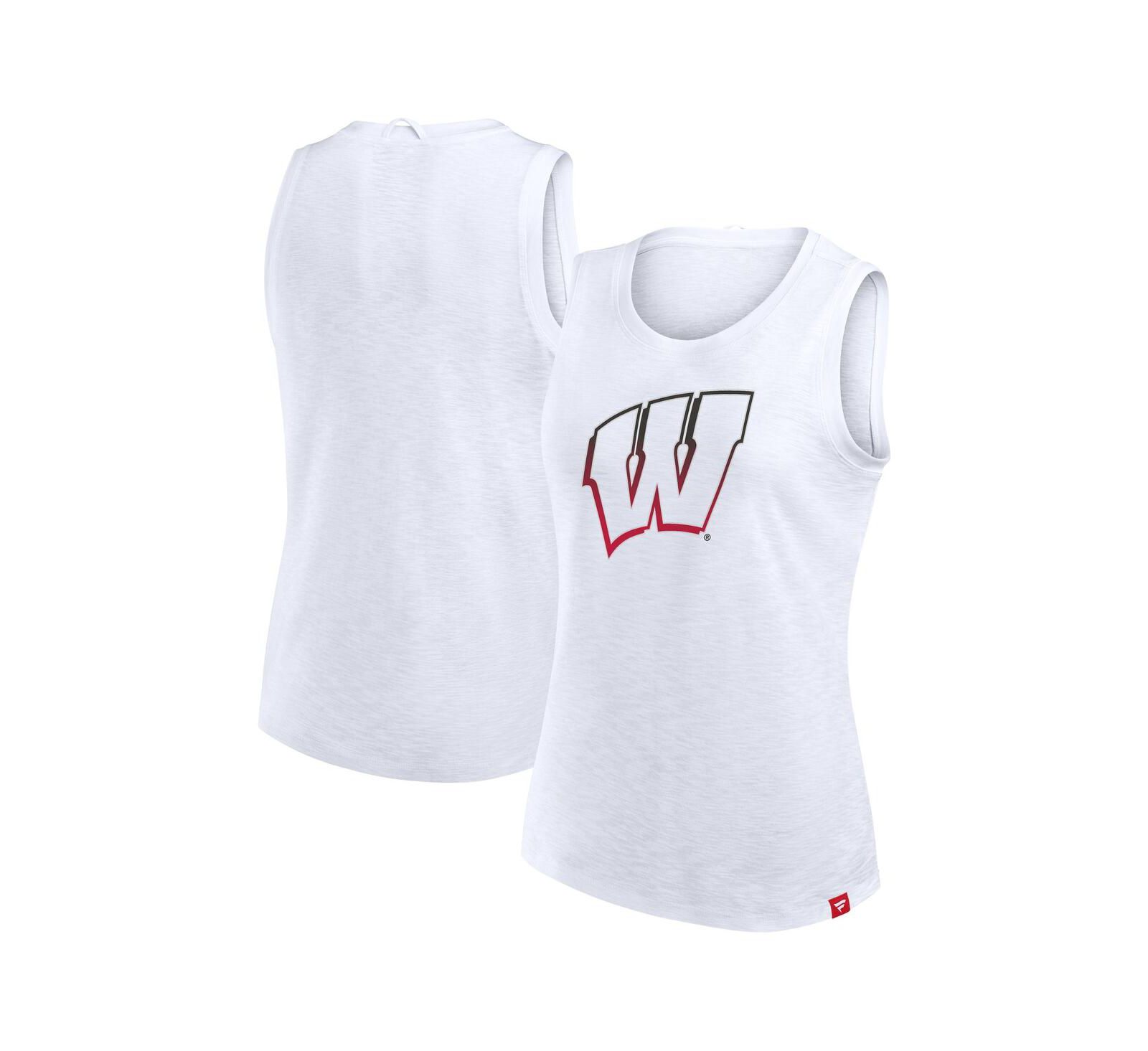 Женский майка-топ Fanatics White Wisconsin Badgers Activate Slub Tank Top