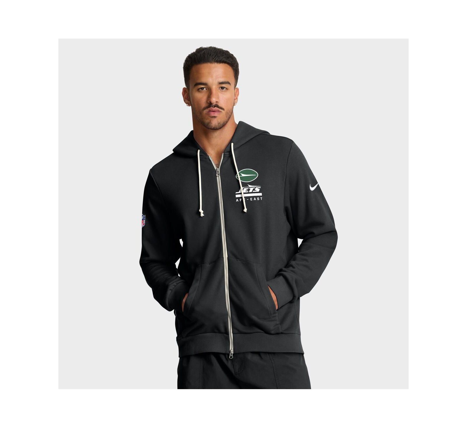 Nike Men's Black New York Jets Sideline Standard Issue Utility Player Dri-FIT Full-Zip Hoodie