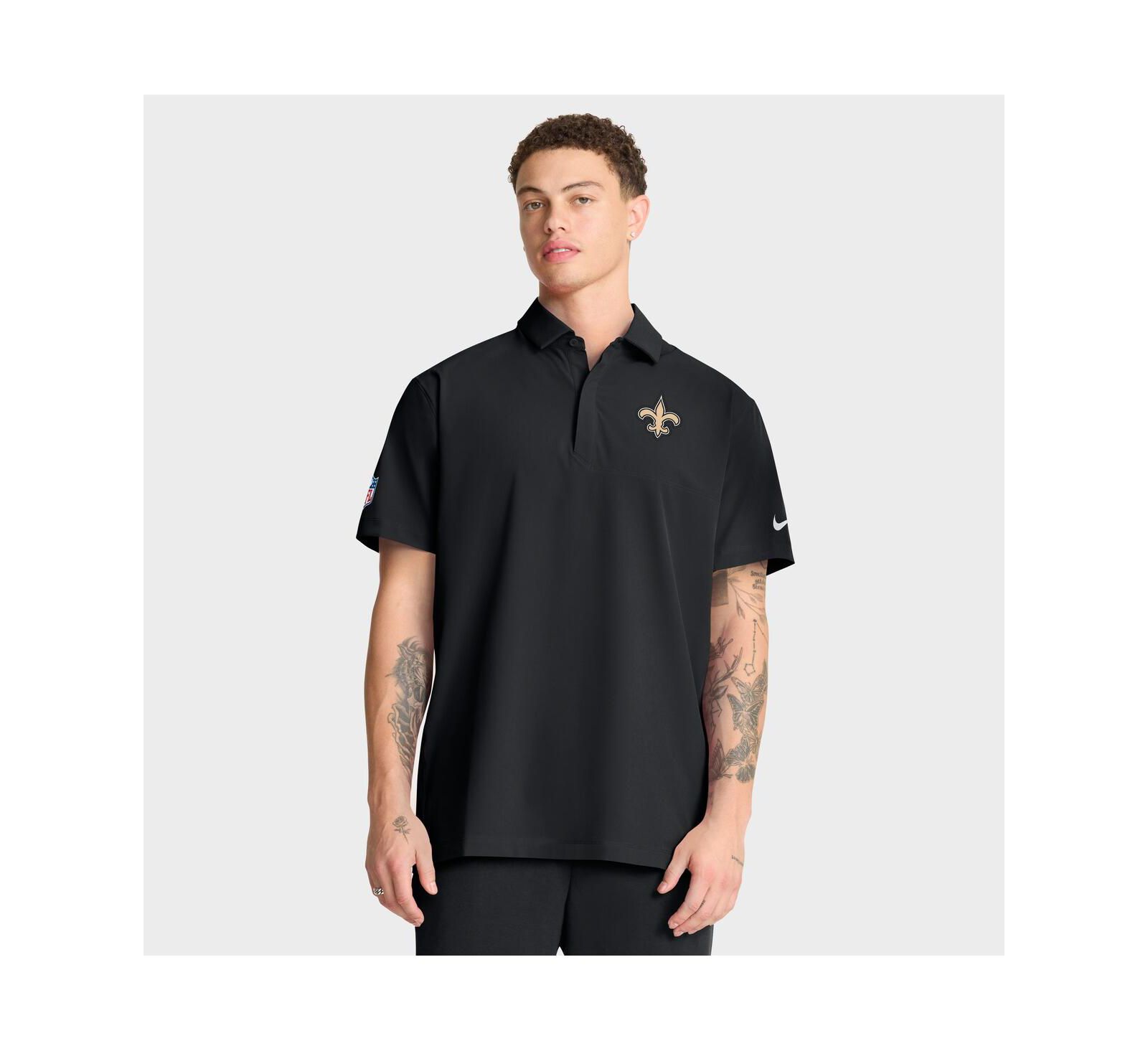 Nike Men's Black New Orleans Saints Sideline City Pride Woven Performance Polo Shirt
