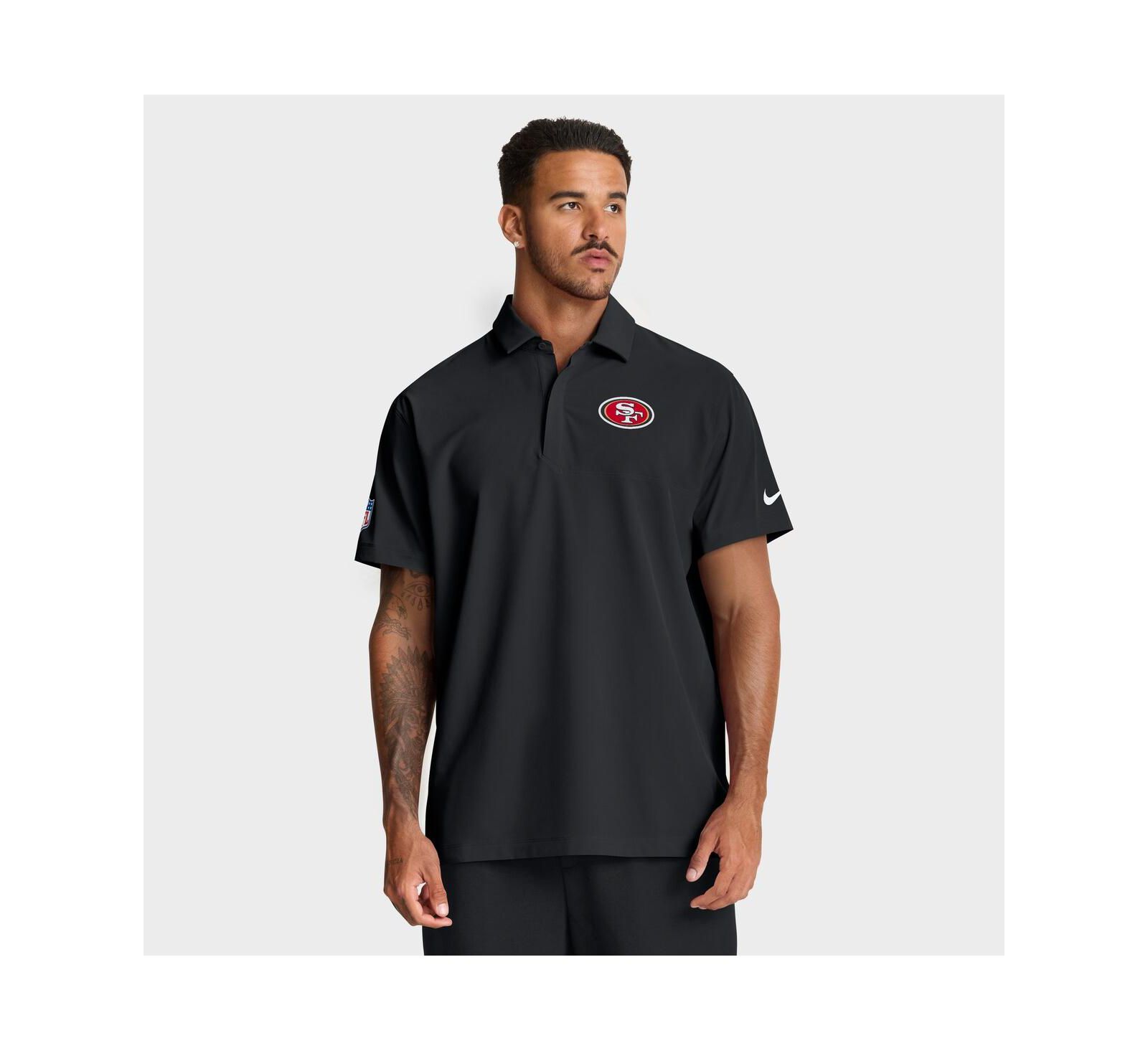 Nike Men's Black San Francisco 49ers Sideline City Pride Woven Performance Polo Shirt