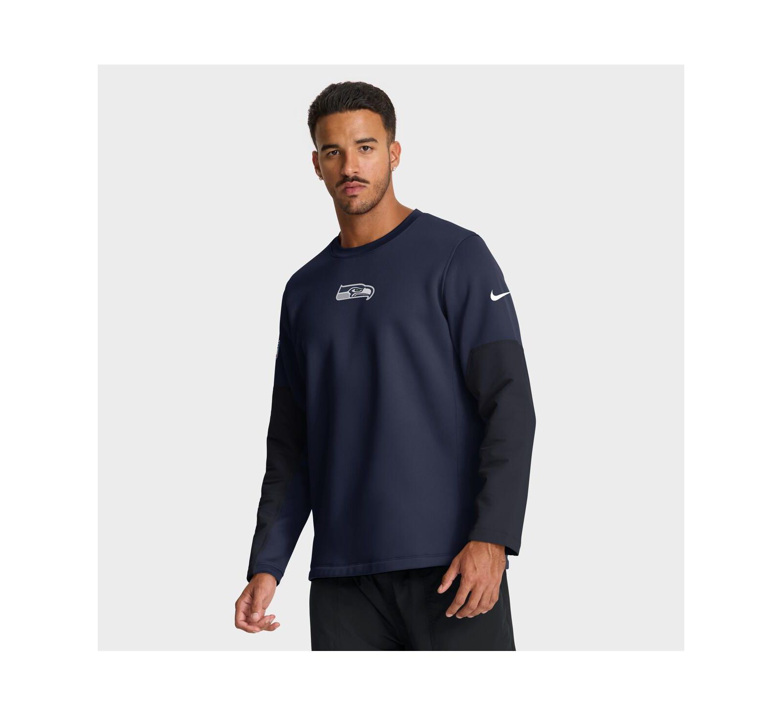 Nike Men's College Navy Seattle Seahawks Sideline Scripted to Win Performance Long Sleeve T-Shirt