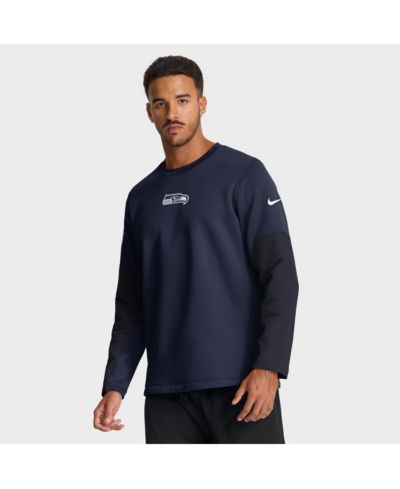 Nike Men's College Navy Seattle Seahawks Sideline Scripted to Win Performance Long Sleeve T-Shirt