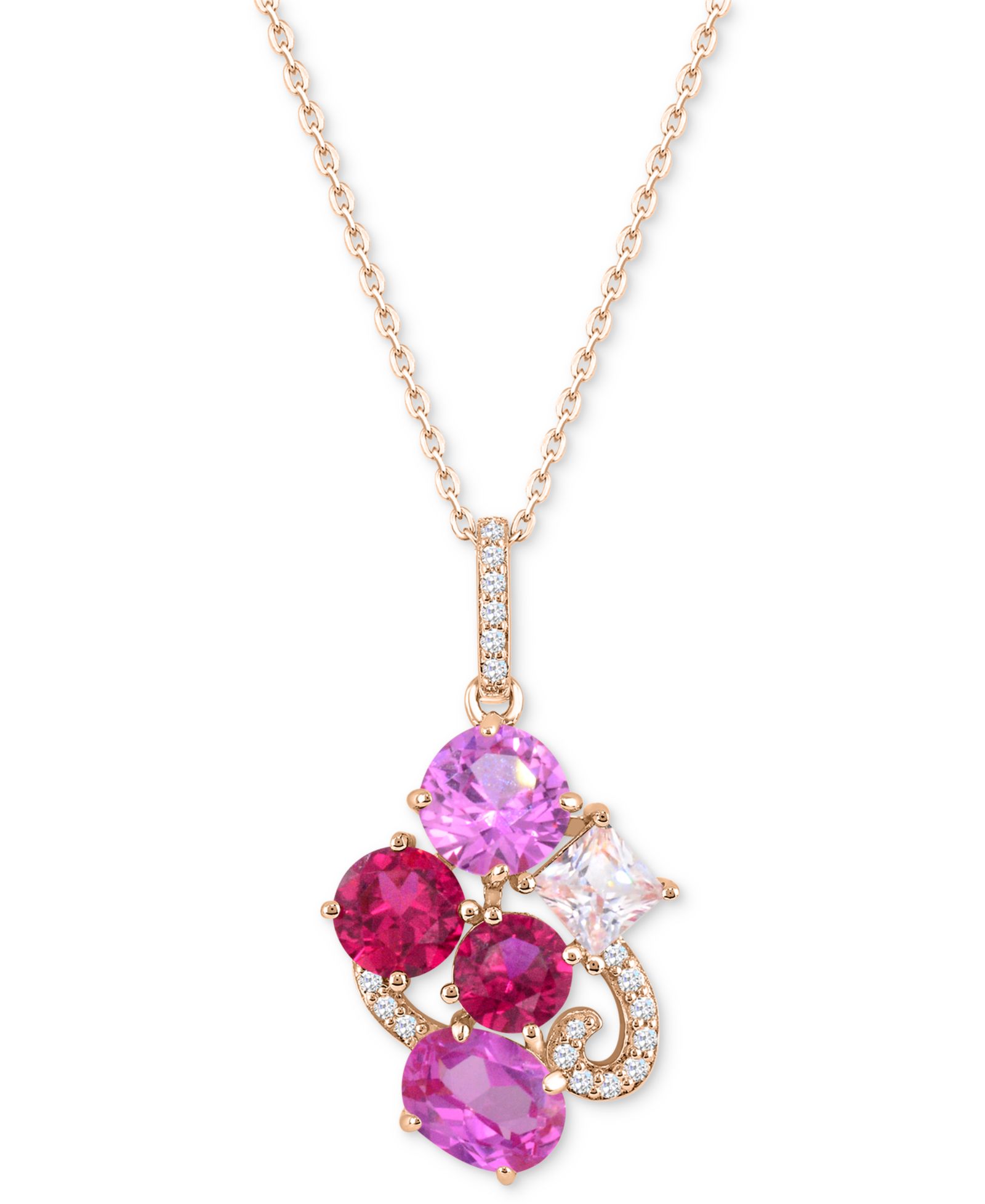 Подвеска Multi-Gemstone 4-1/2 ct. t.w. Statement в 14K Gold-Plated Sterling Silver
