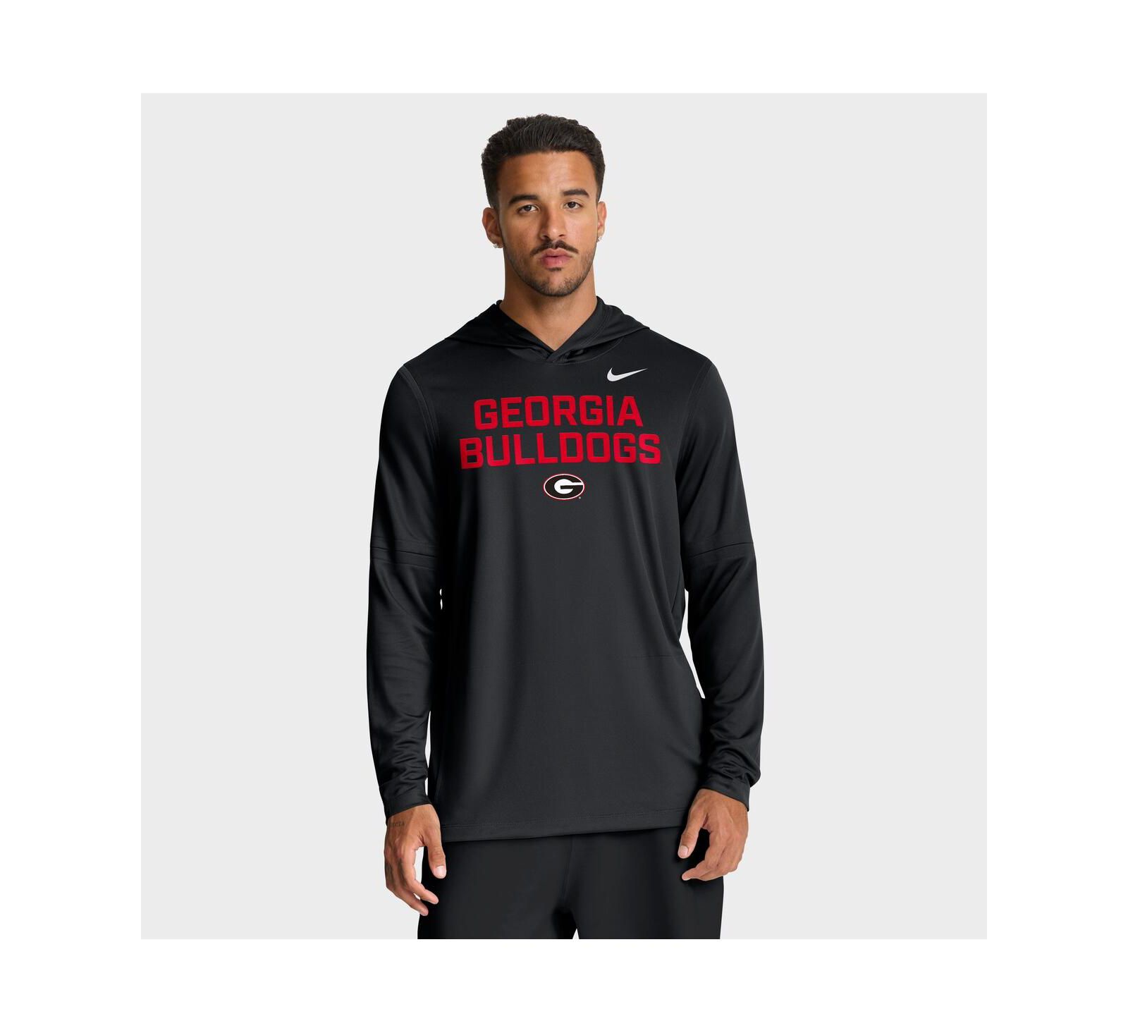 Nike Men's Black Georgia Bulldogs 2025 Sideline Performance Long Sleeve Hoodie T-Shirt