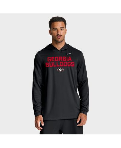Nike Men's Black Georgia Bulldogs 2025 Sideline Performance Long Sleeve Hoodie T-Shirt