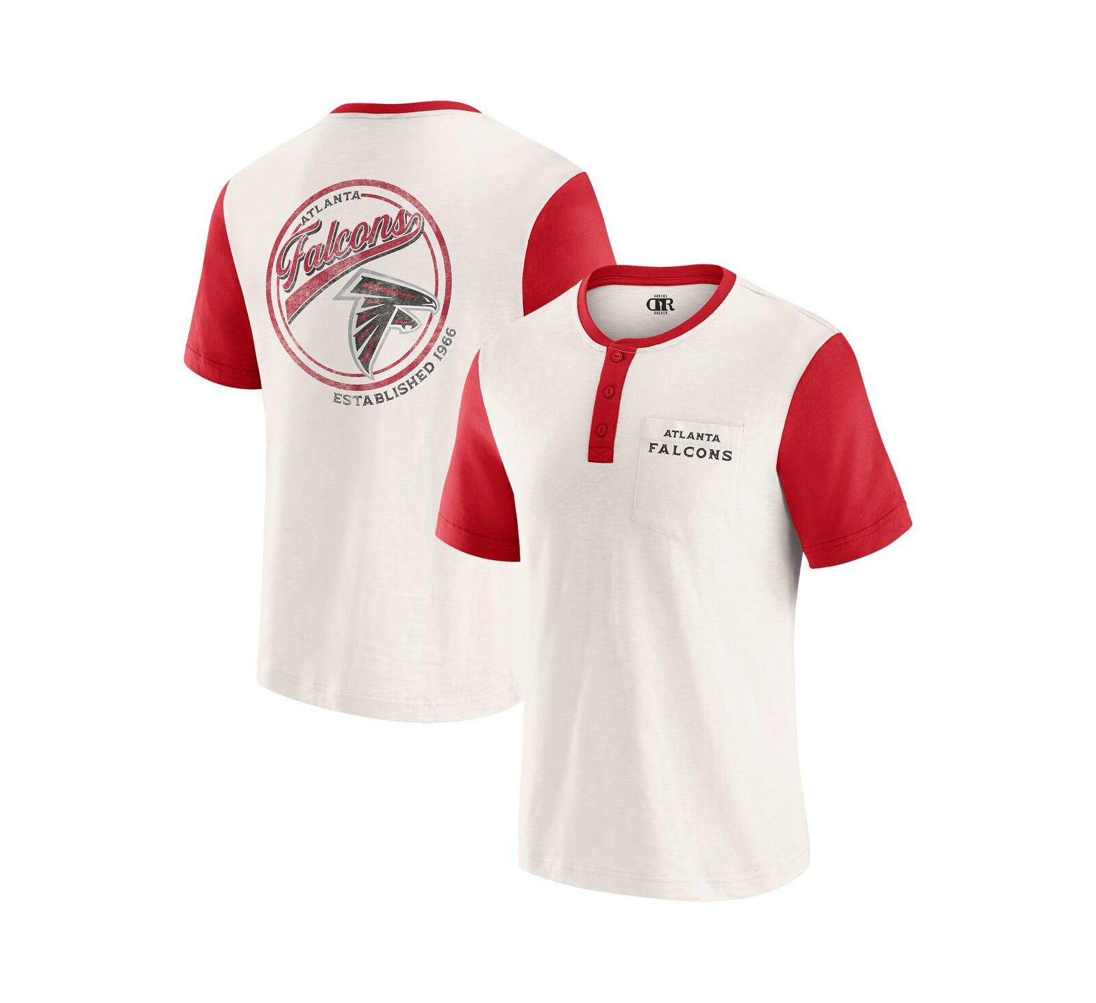 Мужская футболка Fanatics Darius Rucker Collection Atlanta Falcons Henley Color Block Slub Pocket